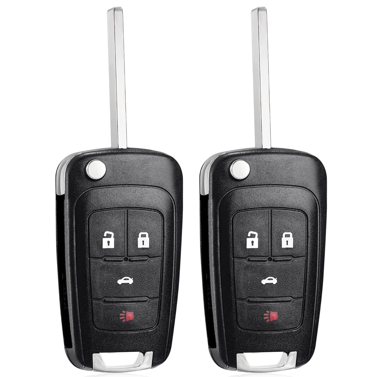 Flip Car Key Fob for Chevy 2 Pcs Keyless Entry Remote Compatible with 2010-2021 Chevy Models and Buick GMC Vehicles - View 2 of 9