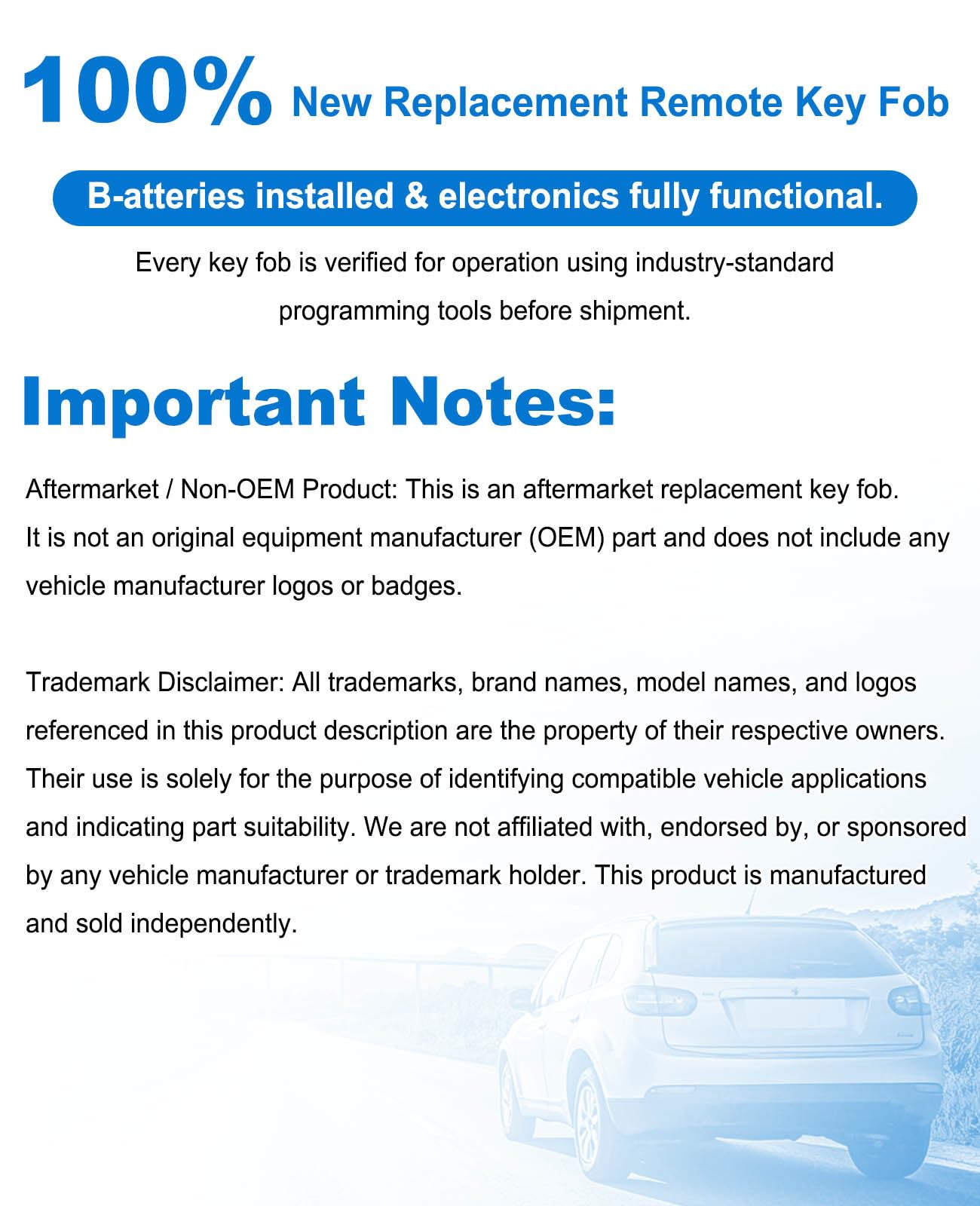 Flip Car Key Fob for Chevy 2 Pcs Keyless Entry Remote Compatible with 2010-2021 Chevy Models and Buick GMC Vehicles - View 8 of 9