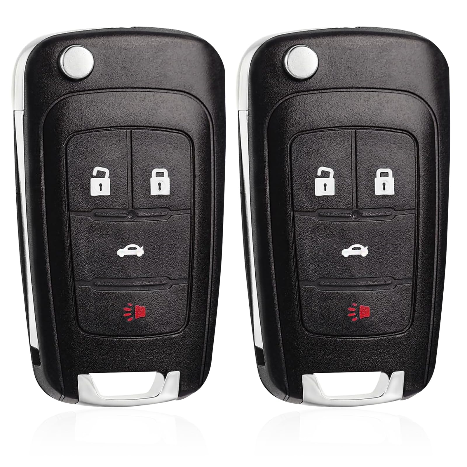 Flip Car Key Fob for Chevy 2 Pcs Keyless Entry Remote Compatible with 2010-2021 Chevy Models and Buick GMC Vehicles