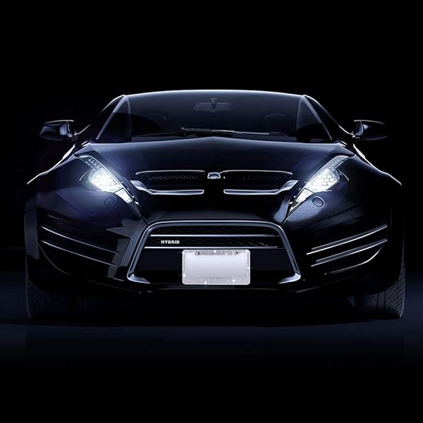 eing Bling Crystal Diamonds Car License Plate Frames for Women Girls 2pcs Grey Stylish Exterior Accessory - View 6 of 8