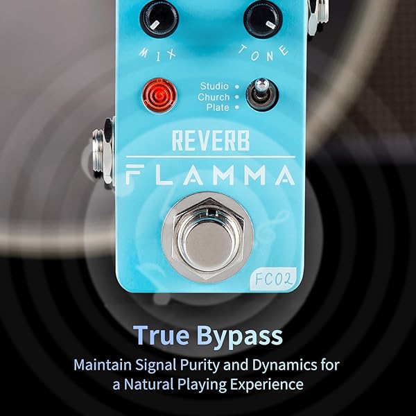 FLAMMA FLAMMA FC02 Mini Reverb Pedal: 3 Digital Effects, True Bypass for Guitarists - View 8 of 10