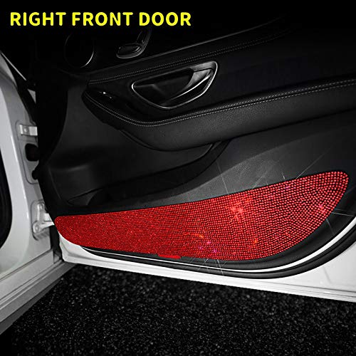 eing Eing Bling Car Anti Kick Pad Crystal Door Protective Pad Universal Anti Collision Stickers 4 Pack Red - View 4 of 7