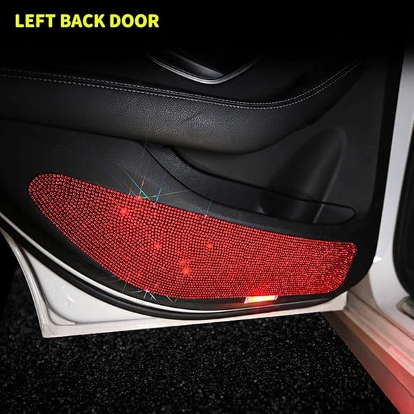 eing Eing Bling Car Anti Kick Pad Crystal Door Protective Pad Universal Anti Collision Stickers 4 Pack Red - View 5 of 7