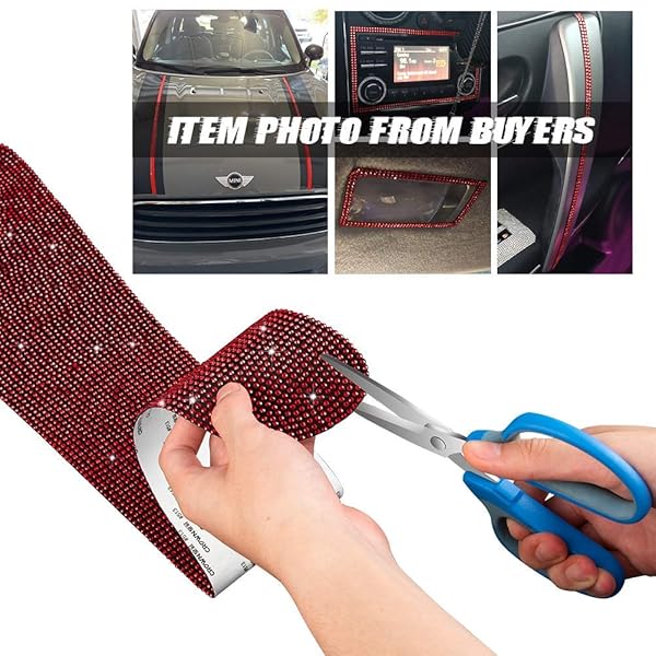 eing Eing Bling Car Anti Kick Pad Crystal Door Protective Pad Universal Anti Collision Stickers 4 Pack Red - View 7 of 7