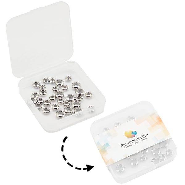 PH PandaHall PH PandaHall 304 Stainless Steel Slider Beads 30pcs Adjustable Metal Loose Beads for Bracelet Necklace Jewelry Making 7mm 8mm 10mm - View 10 of 10