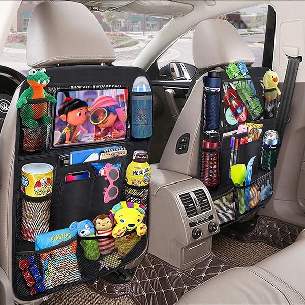 Tianle "Tianle Backseat Car Organizer: 10" Table Holder & 9 Pockets for Kids - Essential Travel Accessory for Road Trips" - View 7 of 9