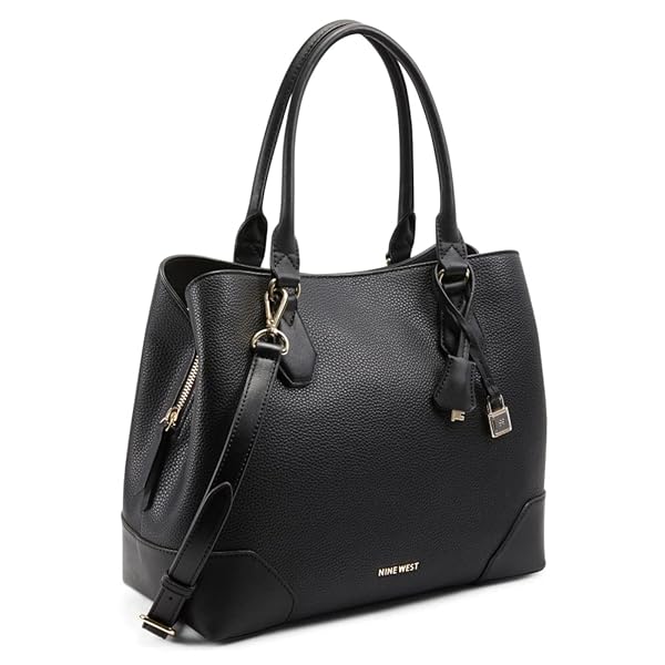 Nine West Shop NINE WEST Brooklyn Jet Set Carryall Satchel in Black - Stylish Women's Handbag