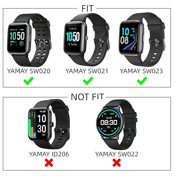 E ECSEM ECSEM Replacement Bands for Yamay SW020 SW021 SW023 Smart Watch 6 Pack Durable Straps - View 3 of 8