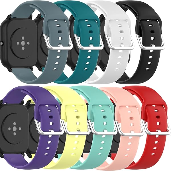 Soft Silicone Replacement Bands for Letscom ID205 Series and Umidigi Uwatch 3 Fitpolo ID205L Watch 9 Pack