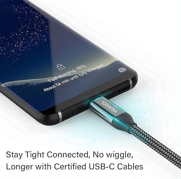 Grtoeud 20FT USB-C to USB-C Cable 100W 5A Extra Long Fast Charging Cord for iPhone 15 Pro Max Macbook Samsung Galaxy PS5 Xbox and More - View 5 of 7