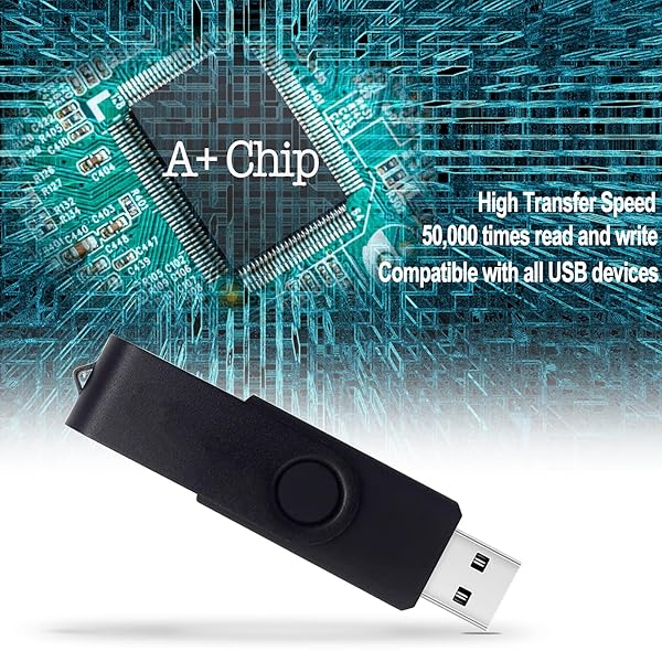 JBOS 4GB USB Flash Drive 10 Pack JBOS Swivel Memory Stick Thumb Drives USB2.0 for Data Storage Black Blue - View 3 of 7