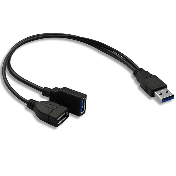 GINTOOYUN USB 3.0 Splitter Cable - 30cm Type A Male to 3.0 & 2.0 Female Y Extension for PC & Laptop