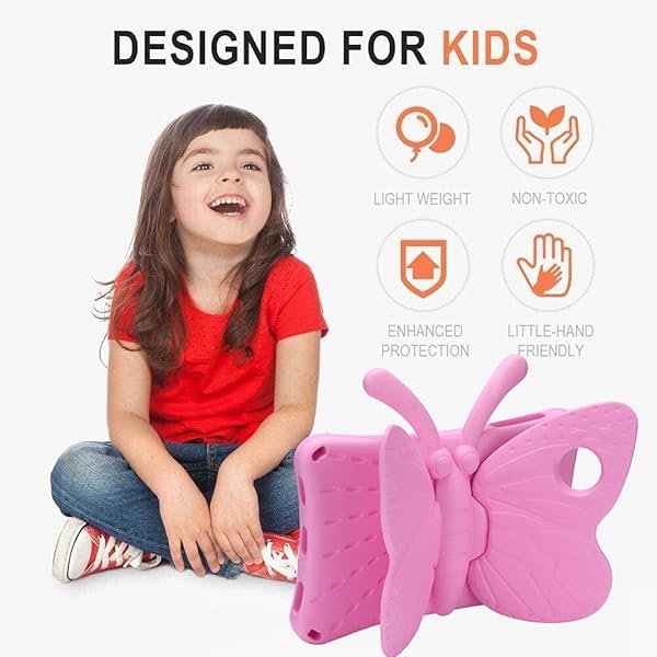 Simicoo Simicoo 3D Cute Butterfly Case for Samsung Galaxy Tab A 10.1 (2019) - Shockproof, Kids-Friendly, Heavy Duty Protection (Pink) - View 8 of 10