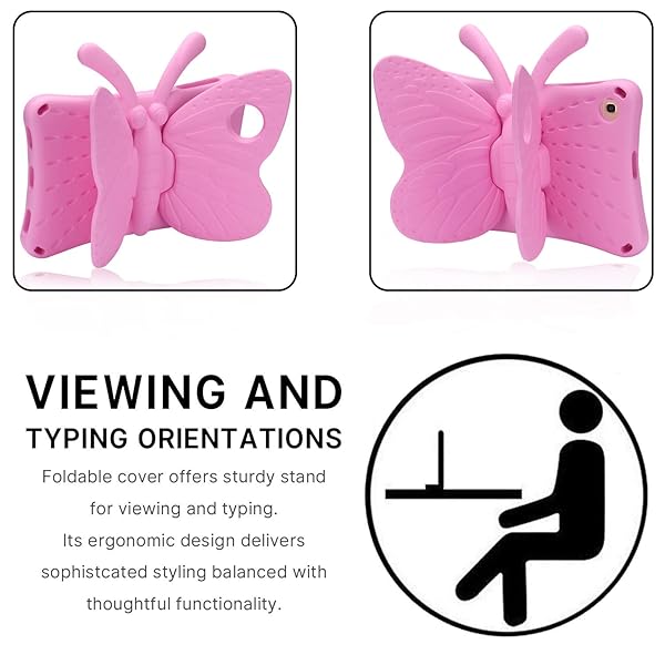 Simicoo Simicoo 3D Cute Butterfly Case for Samsung Galaxy Tab A 10.1 (2019) - Shockproof, Kids-Friendly, Heavy Duty Protection (Pink) - View 9 of 10