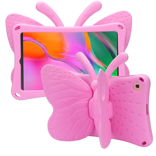 Simicoo Simicoo 3D Cute Butterfly Case for Samsung Galaxy Tab A 10.1 (2019) - Shockproof, Kids-Friendly, Heavy Duty Protection (Pink) - View 3 of 10