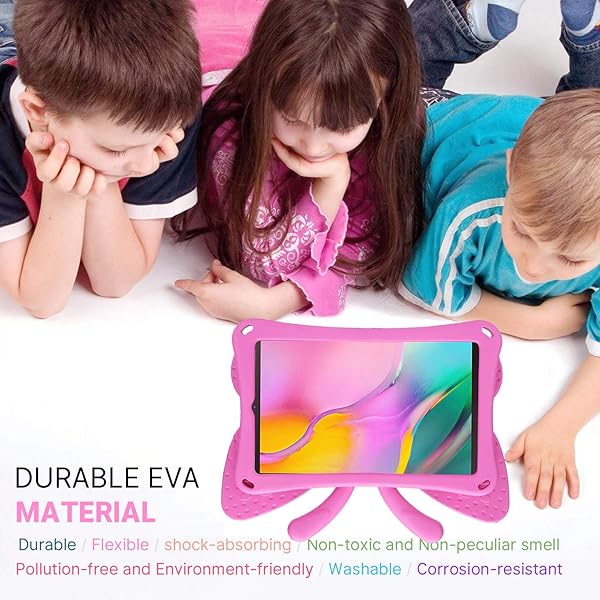 Simicoo Simicoo 3D Cute Butterfly Case for Samsung Galaxy Tab A 10.1 2019 SM-T510 T515 Kids Friendly Shockproof Heavy Duty Rose Color - View 4 of 8