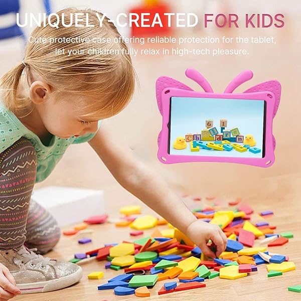 Simicoo Simicoo 3D Cute Butterfly Case for Samsung Galaxy Tab A 10.1 2019 SM-T510 T515 Kids Friendly Shockproof Heavy Duty Rose Color - View 8 of 8