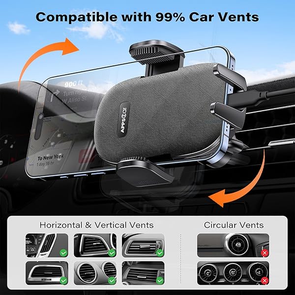 APPS2Car APPS2Car Suction Cup Phone Mount for Windshield Dashboard Air Vent Compatible with iPhone Samsung Thick Case Friendly - View 6 of 10