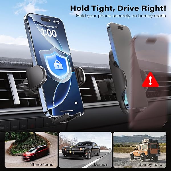 APPS2Car APPS2Car Suction Cup Phone Mount for Windshield Dashboard Air Vent Compatible with iPhone Samsung Thick Case Friendly - View 7 of 10