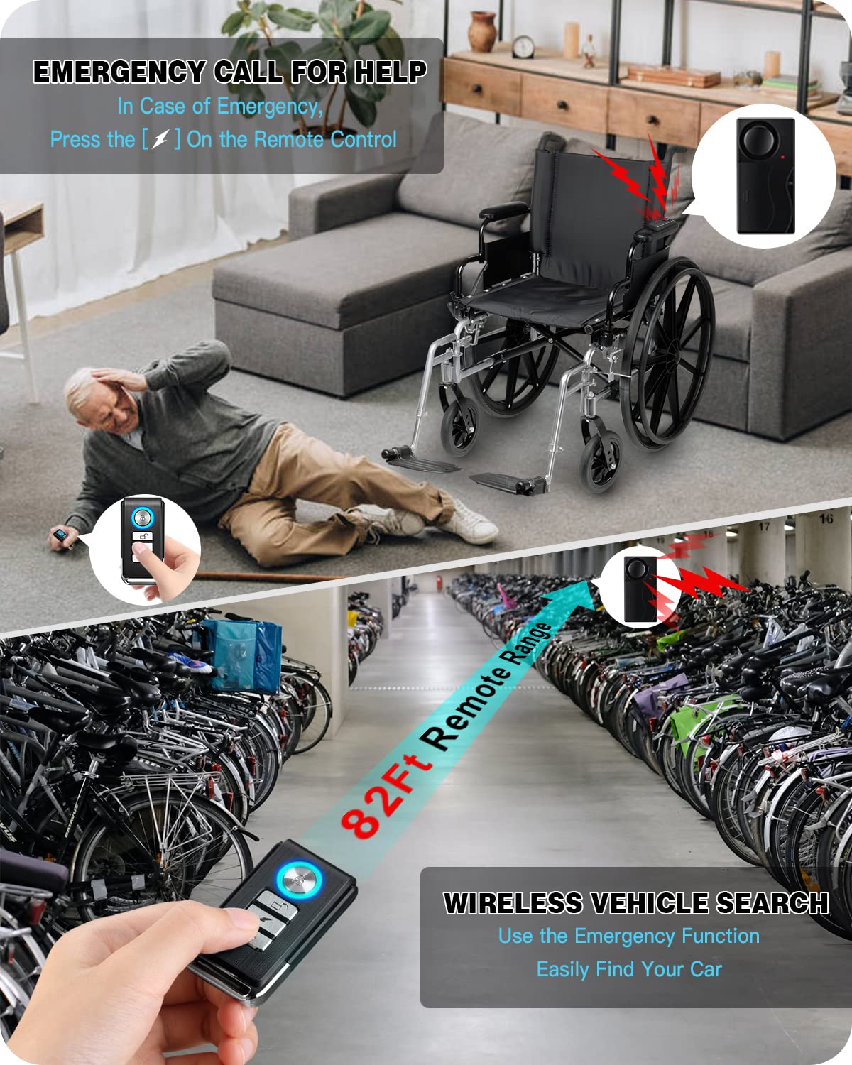 wsdcam WSDCAM 110db Anti-Theft Alarm for Bikes Motorcycles and Vehicles Wireless Vibration Alarm with Remote Control 2 Pack - View 4 of 7