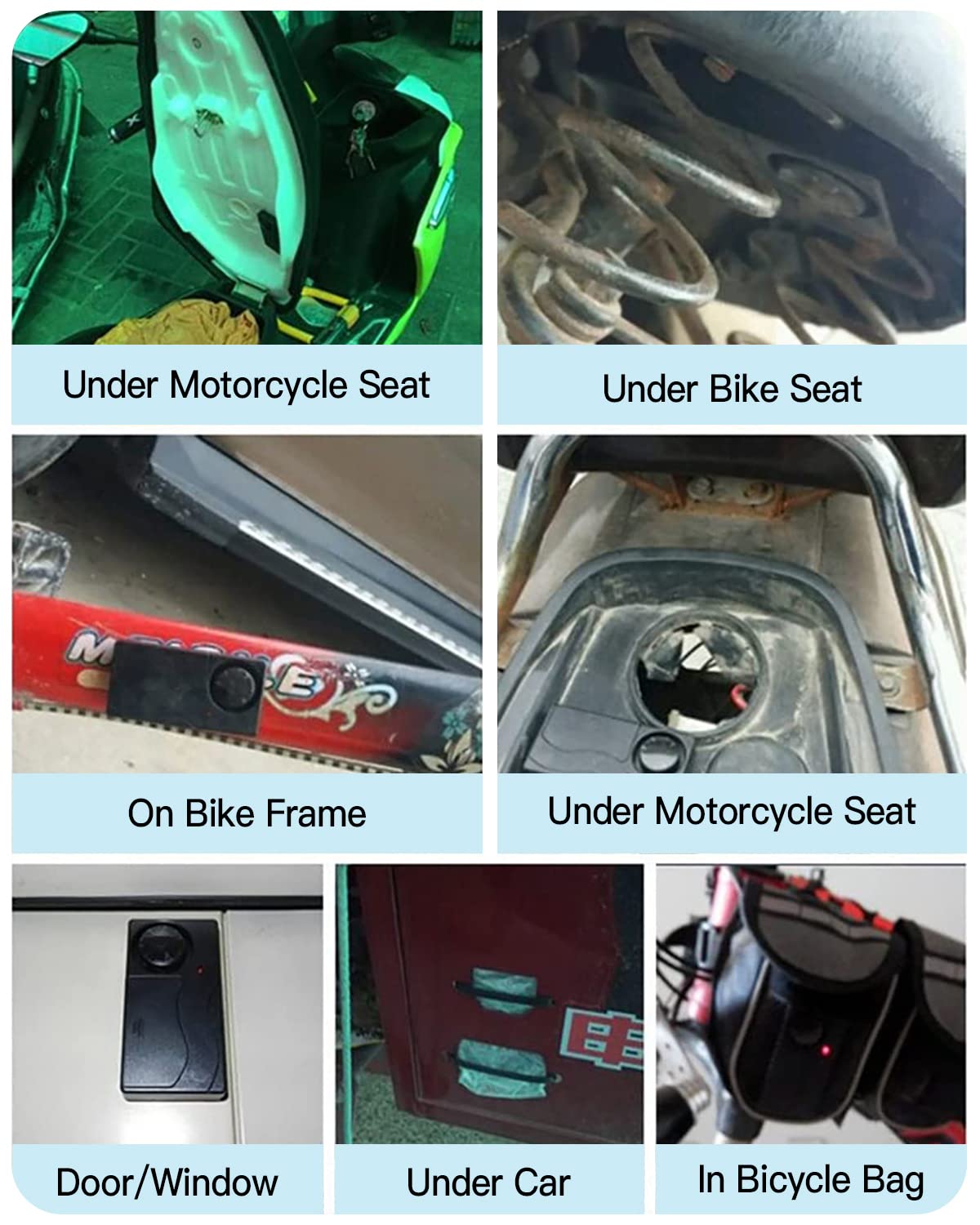 wsdcam WSDCAM 110db Anti-Theft Alarm for Bikes Motorcycles and Vehicles Wireless Vibration Alarm with Remote Control 2 Pack - View 6 of 7