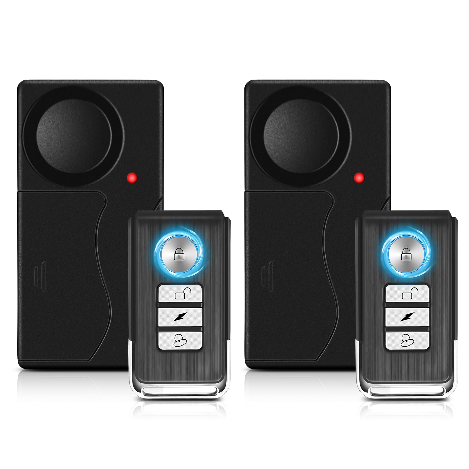 wsdcam WSDCAM 110db Anti-Theft Alarm for Bikes Motorcycles and Vehicles Wireless Vibration Alarm with Remote Control 2 Pack