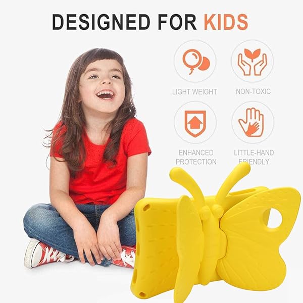 Simicoo Simicoo 3D Cute Butterfly Case for Samsung Galaxy Tab A 10.1 (2019) - Lightweight, Shockproof, Kid-Friendly Protection (Yellow) - View 6 of 8
