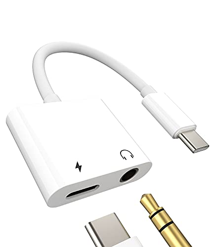 Kefiany 2IN1 USB-C to 3.5mm Headphone Jack Adapter with 30W PD Fast Charging and Volume Control for Compatible Devices