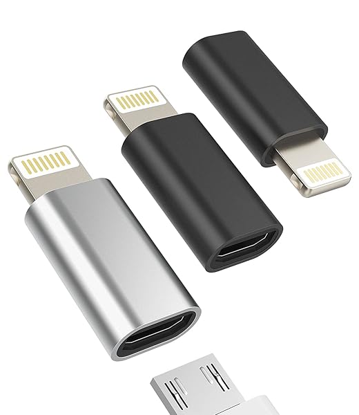 zoyuzan Zoyuzan 3-Pack Micro USB to Lightning Adapters - Compatible with Phones & Headphones, 12-Month Warranty