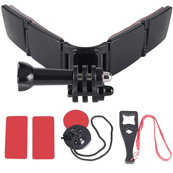 QKOO QKOO Motorcycle Helmet Chin Mount Kit Compatible with GoPro Hero 13 12 11 10 9 8 7 6 5 4 Session DJI Osmo Action AKASO SJCAM