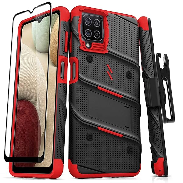 Zizo ZIZO BOLT Series Galaxy A12 Case in Black and Red for Ultimate Protection and Style - View 2 of 10