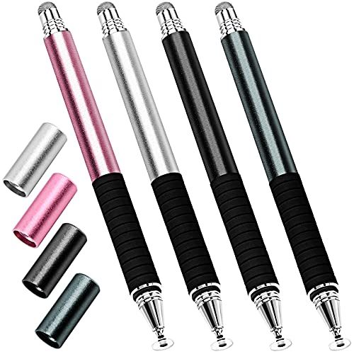 GUUGEI 4-Pack Capacitive Stylus Pen: 2-in-1 Precision Fine Point for iPhone, iPad, Android & All Touch Screens