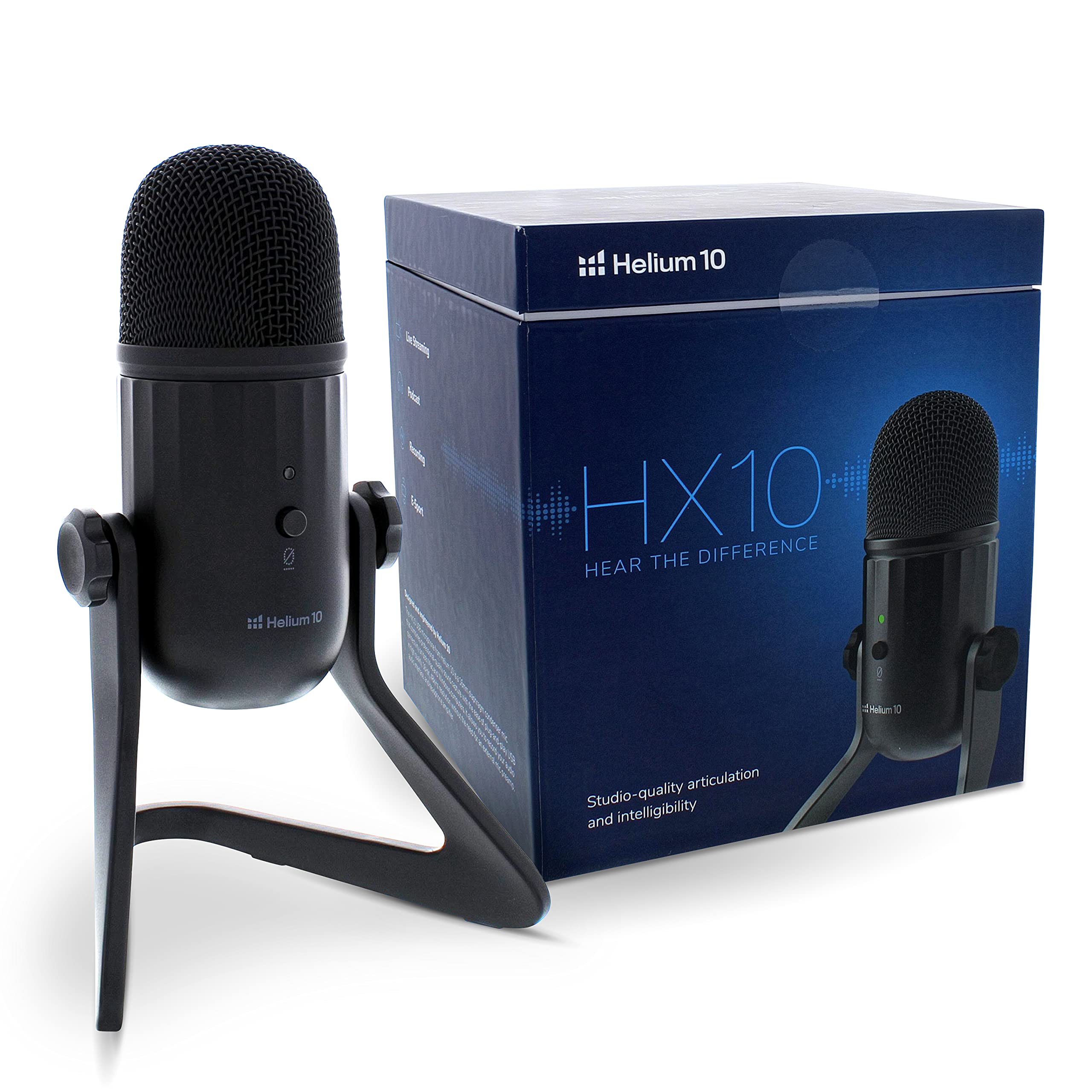 Helium 10 HX10 Podcast Mic USB Microphone for Gaming Recording Streaming with Ear Buds Mute Button and Volume Control - View 4 of 6