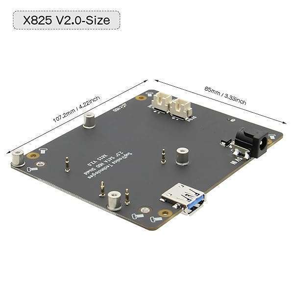 Geekworm Geekworm X825 V2.0 SATA Expansion Board for Raspberry Pi 4 - UASP Supported HDD/SSD Upgrade - View 7 of 8