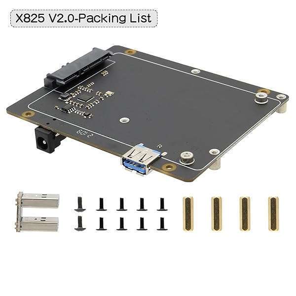 Geekworm Geekworm X825 V2.0 SATA Expansion Board for Raspberry Pi 4 - UASP Supported HDD/SSD Upgrade - View 8 of 8
