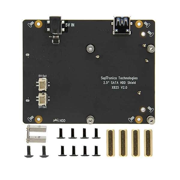 Geekworm Geekworm X825 V2.0 SATA Expansion Board for Raspberry Pi 4 - UASP Supported HDD/SSD Upgrade - View 2 of 8
