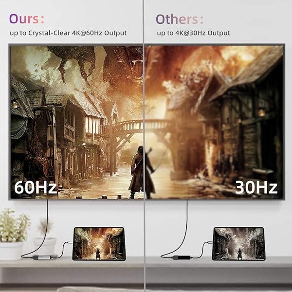 WALNEW WALNEW USB C to HDMI Adapter 4K 60Hz Thunderbolt 3 Compatible for MacBook Pro Air iPad Pro Pixelbook Dell XPS Samsung Galaxy Gray - View 5 of 8