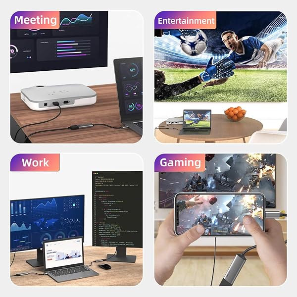 WALNEW WALNEW USB C to HDMI Adapter 4K 60Hz Thunderbolt 3 Compatible for MacBook Pro Air iPad Pro Pixelbook Dell XPS Samsung Galaxy Gray - View 7 of 8