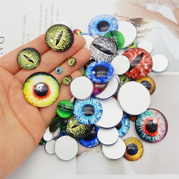 Julie Wang 180PCS Dragon Eyes Glass Cabochon Set in 9 Sizes for DIY Jewelry Crafts and Doll Making 6mm to 30mm - View 4 of 6