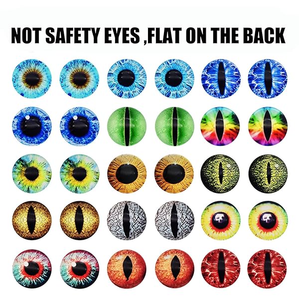 Julie Wang 180PCS Dragon Eyes Glass Cabochon Set in 9 Sizes for DIY Jewelry Crafts and Doll Making 6mm to 30mm - View 5 of 6