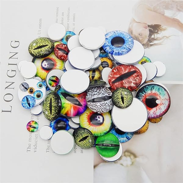 Julie Wang 180PCS Dragon Eyes Glass Cabochon Set in 9 Sizes for DIY Jewelry Crafts and Doll Making 6mm to 30mm - View 6 of 6
