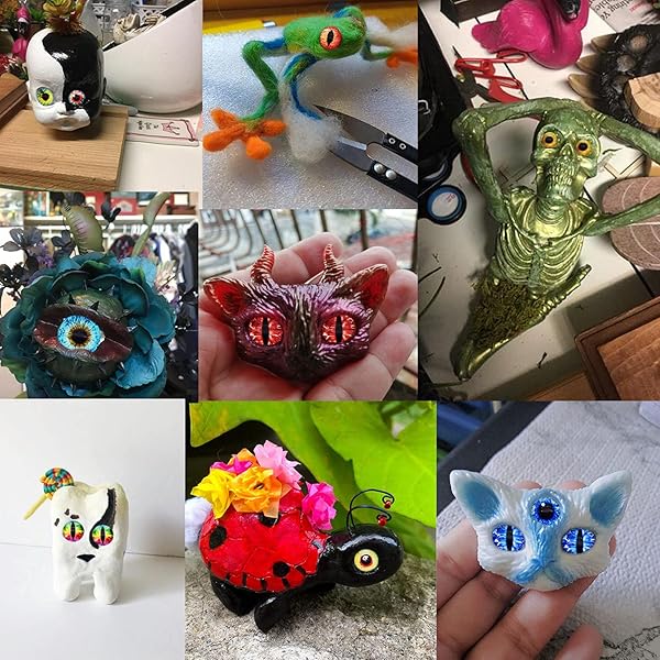 Julie Wang 8MM Dragon Glass Cabochon Eyes 100PCS for Clay Doll Making Sculptures Craft Jewelry DIY Findings 0.31 Inches - View 3 of 7