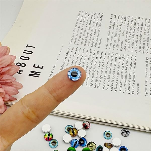 Julie Wang 8MM Dragon Glass Cabochon Eyes 100PCS for Clay Doll Making Sculptures Craft Jewelry DIY Findings 0.31 Inches - View 5 of 7