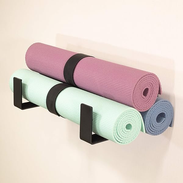 StoreYourBoard StoreYourBoard X-Large Yoga Mat Storage Rack & Foam Roller Hooks - Organize 3 Exercise Mats & Fitness Gear Efficiently