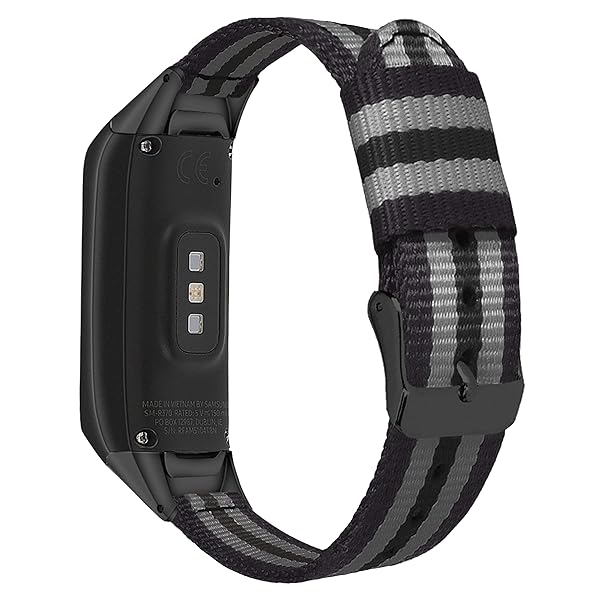 Lijinlan Soft Woven Nylon Replacement Bands for Samsung Galaxy Fit SM-R370 - Stylish & Comfortable Wrist Strap for Men & Women (Grey/Black) - View 4 of 7