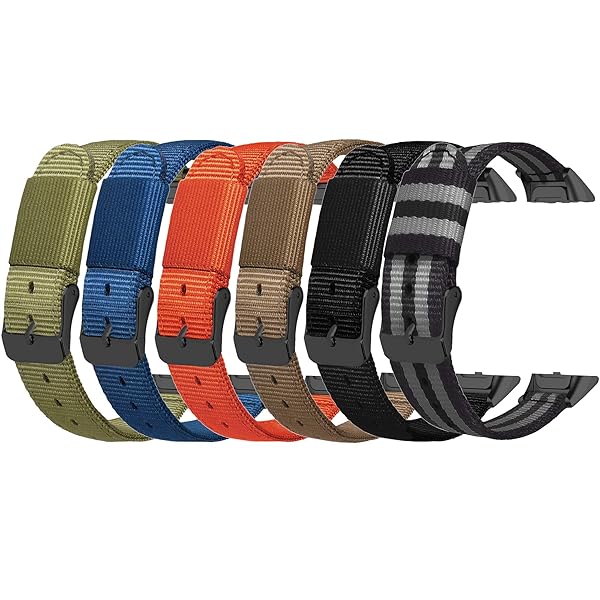Lijinlan Soft Woven Nylon Replacement Bands for Samsung Galaxy Fit SM-R370 - Stylish & Comfortable Wrist Strap for Men & Women (Grey/Black) - View 7 of 7