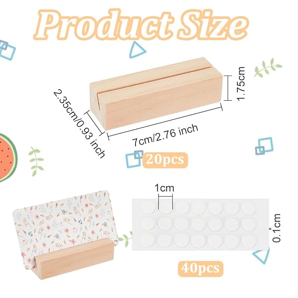 OLYCRAFT OLYCRAFT 20PCS Wood Place Card Holders for Weddings Parties Events Double Side Display Mini Blackboard Table Number Stands - View 3 of 8