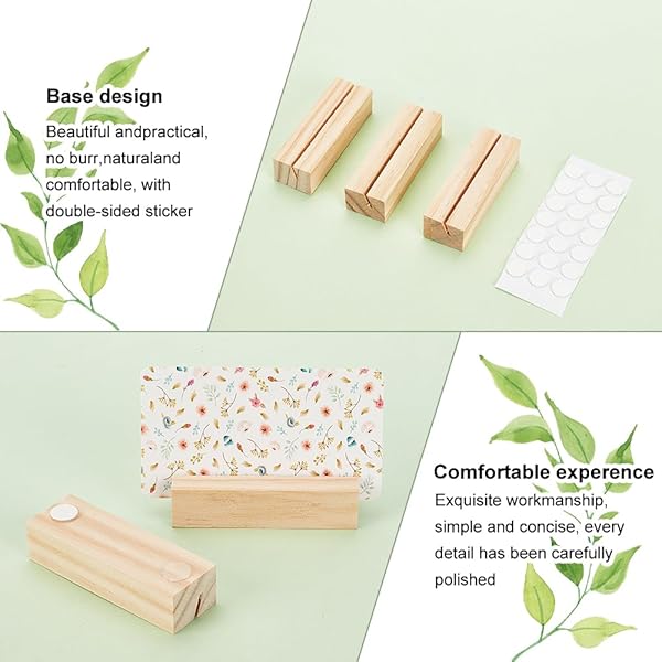 OLYCRAFT OLYCRAFT 20PCS Wood Place Card Holders for Weddings Parties Events Double Side Display Mini Blackboard Table Number Stands - View 5 of 8