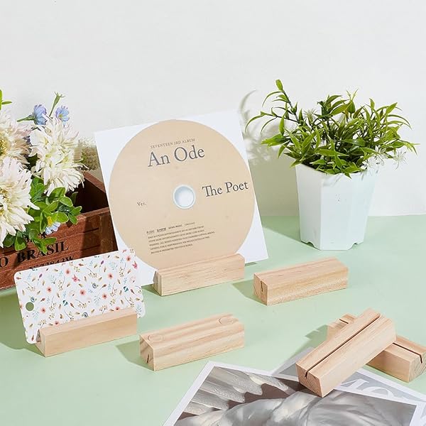 OLYCRAFT OLYCRAFT 20PCS Wood Place Card Holders for Weddings Parties Events Double Side Display Mini Blackboard Table Number Stands - View 6 of 8