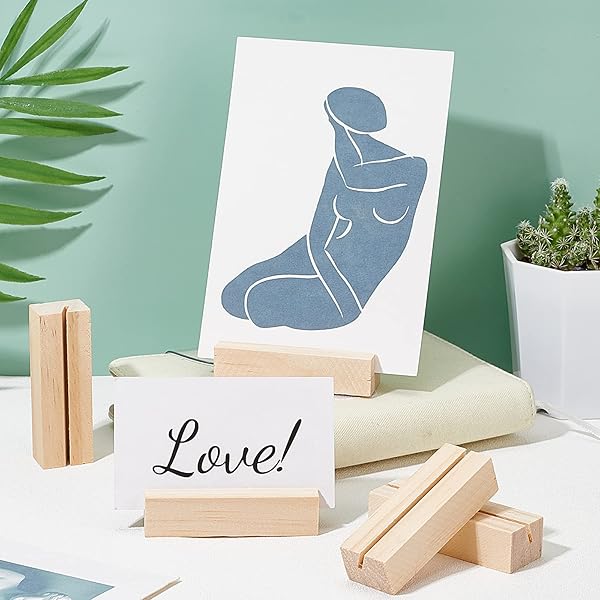 OLYCRAFT OLYCRAFT 20PCS Wood Place Card Holders for Weddings Parties Events Double Side Display Mini Blackboard Table Number Stands - View 8 of 8